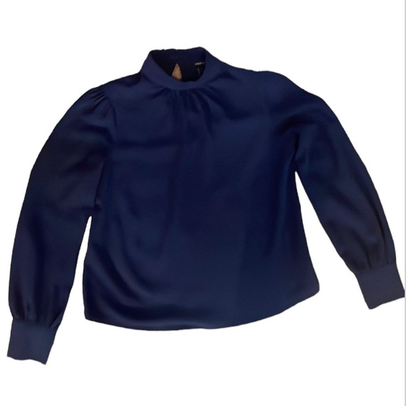 Navy blue long sleeve blouse from forever 21 - Picture 1 of 6